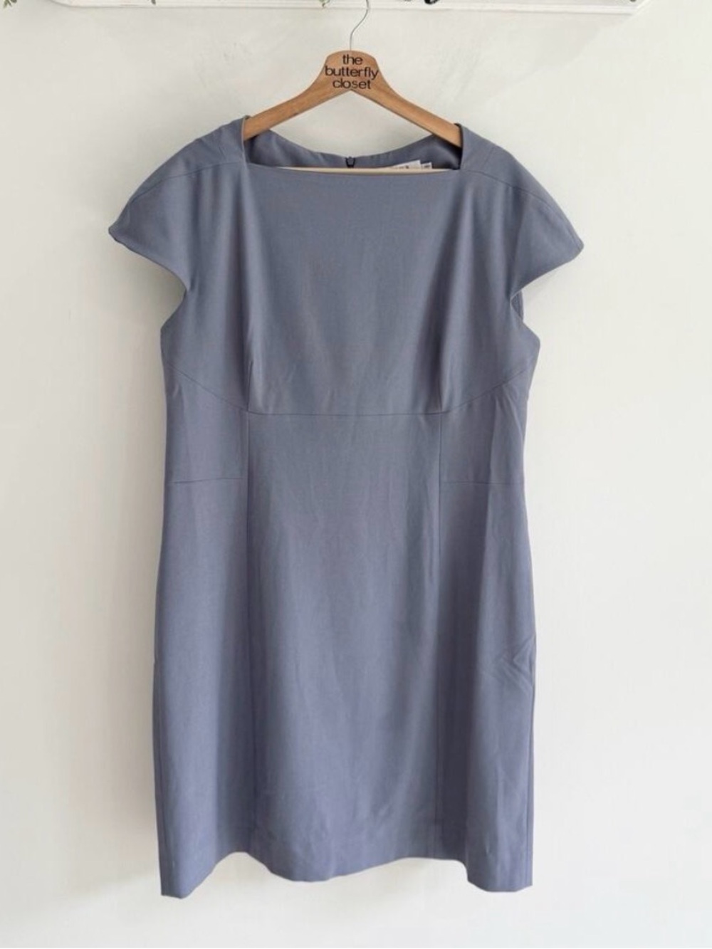 M.M.Lafleur The Ashley Dress Short Sleeves Knee Length Light Blue Size 16 R394